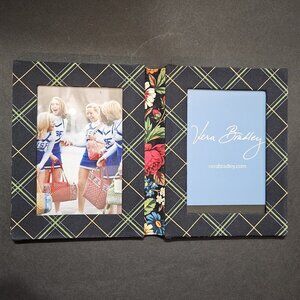 VERA BRADLEY QUILTED  4 X 6 DOUBLE PICTURE  Vibrant Black pattern (retired 2004)